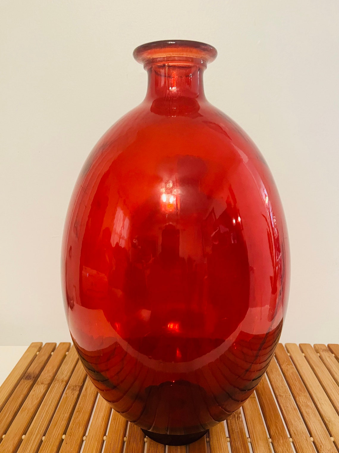 Vintage Big Red Vase Etsy