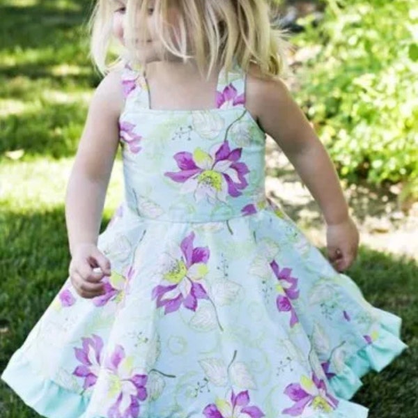 Twirly Dress Making Pattern - (Age 12 months - 10 Years) Girls Summer Sewing
