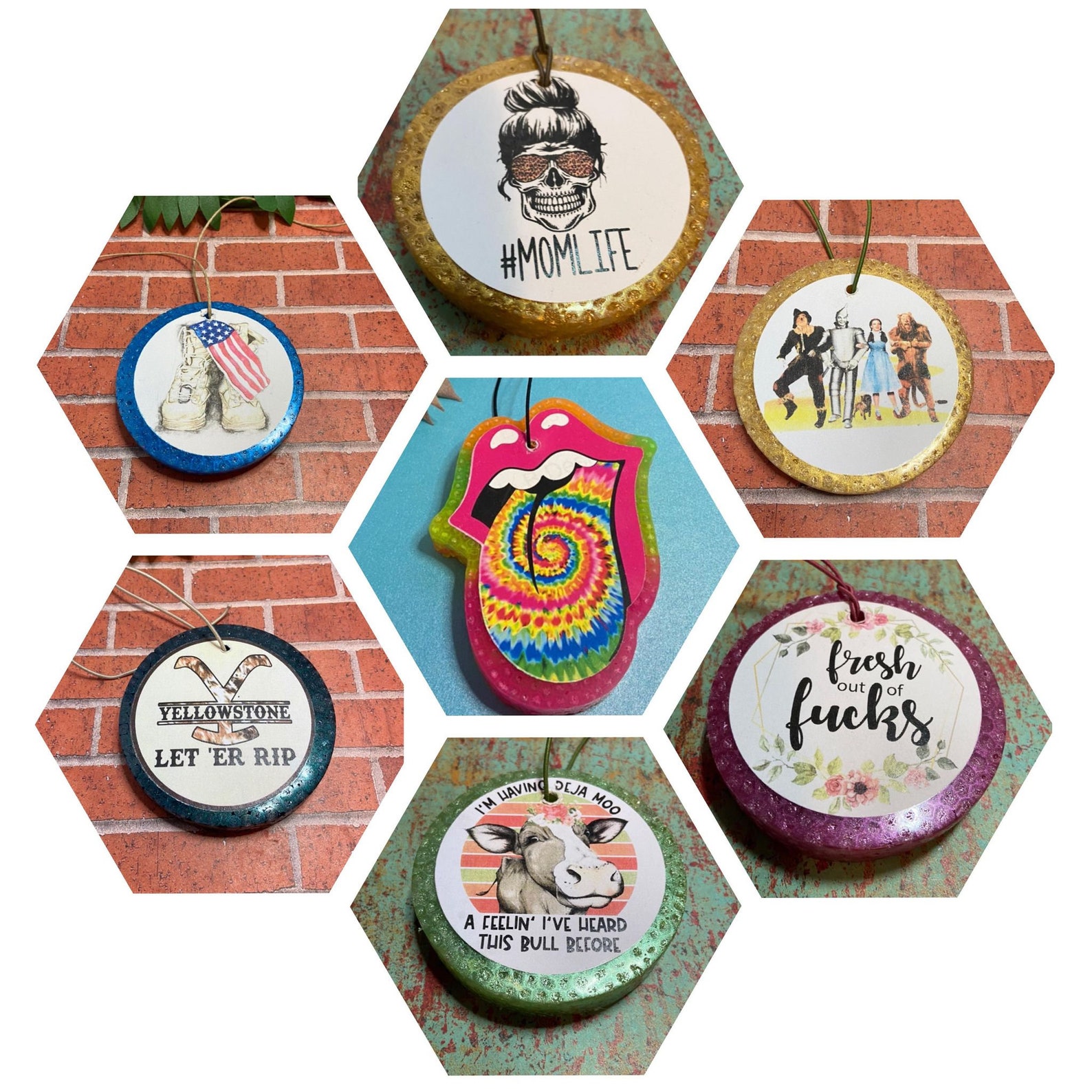 Custom Car Freshies Western Themed Aroma Beads Car Air Etsy