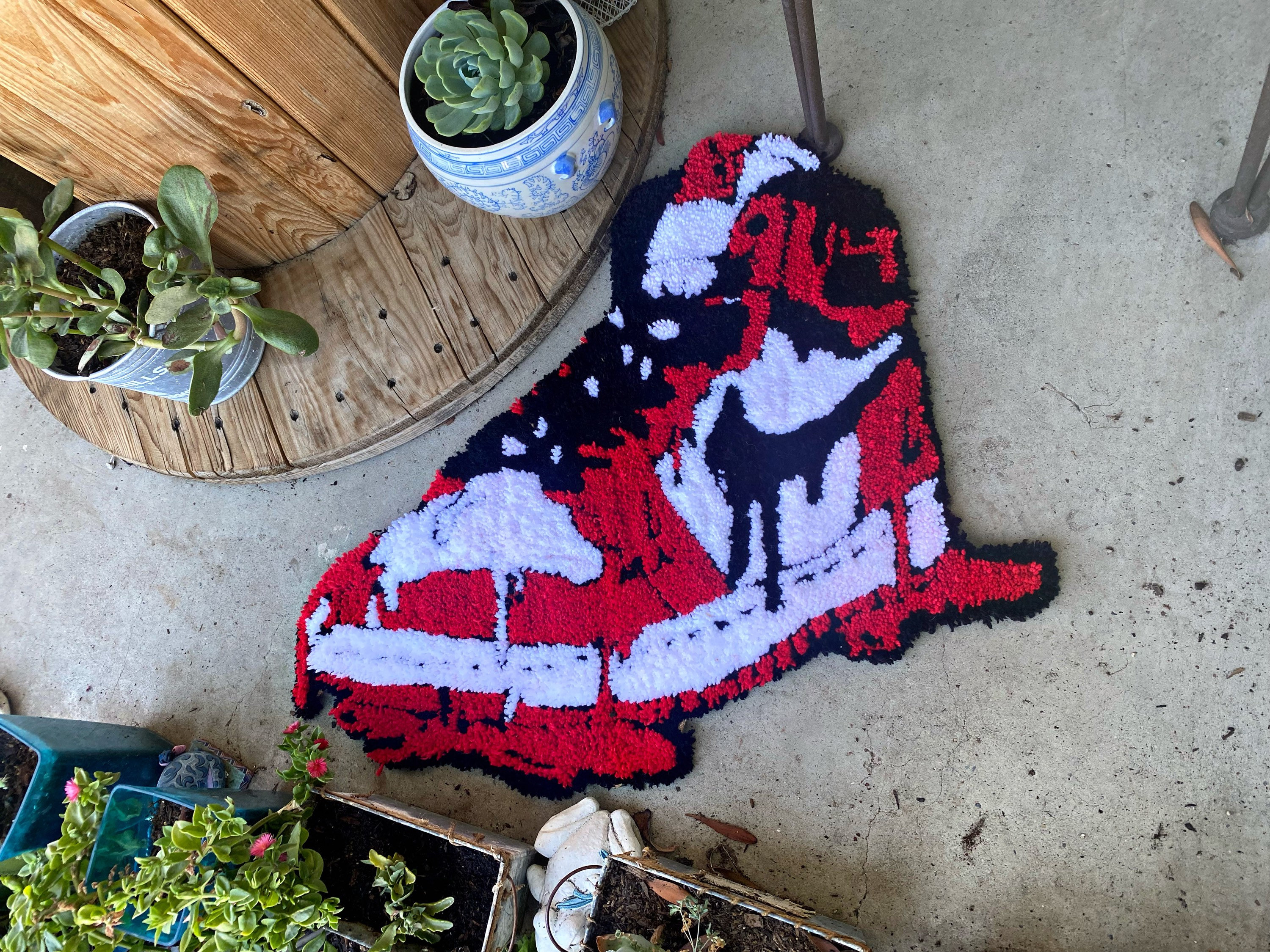 Dripping jumpman Jordans custom rug tufting gun anime | Etsy