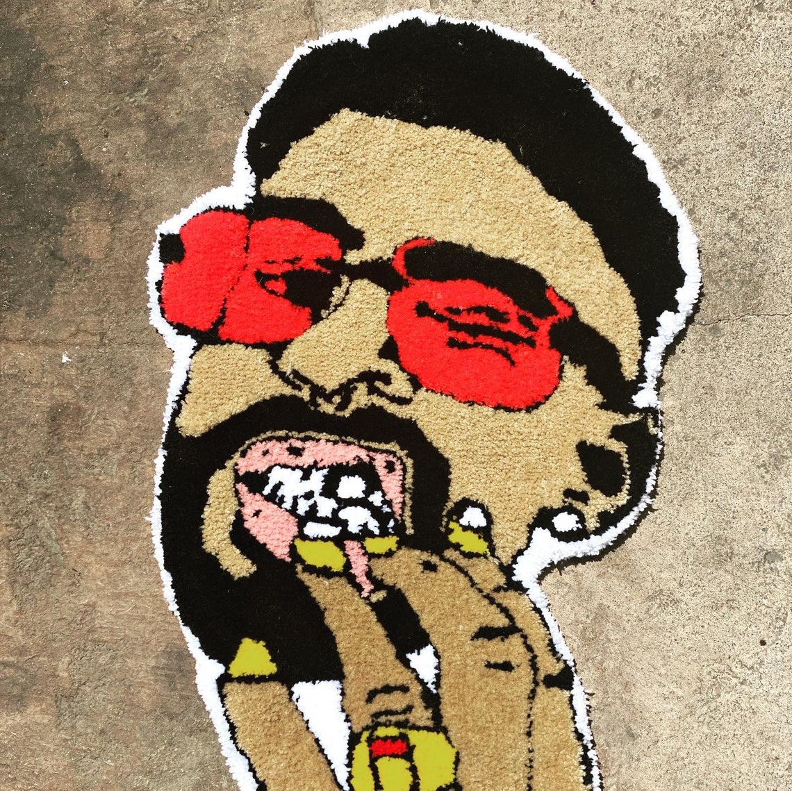 Bad bunny hand made tufted rug custom rug hypebeast reggaeton Etsy