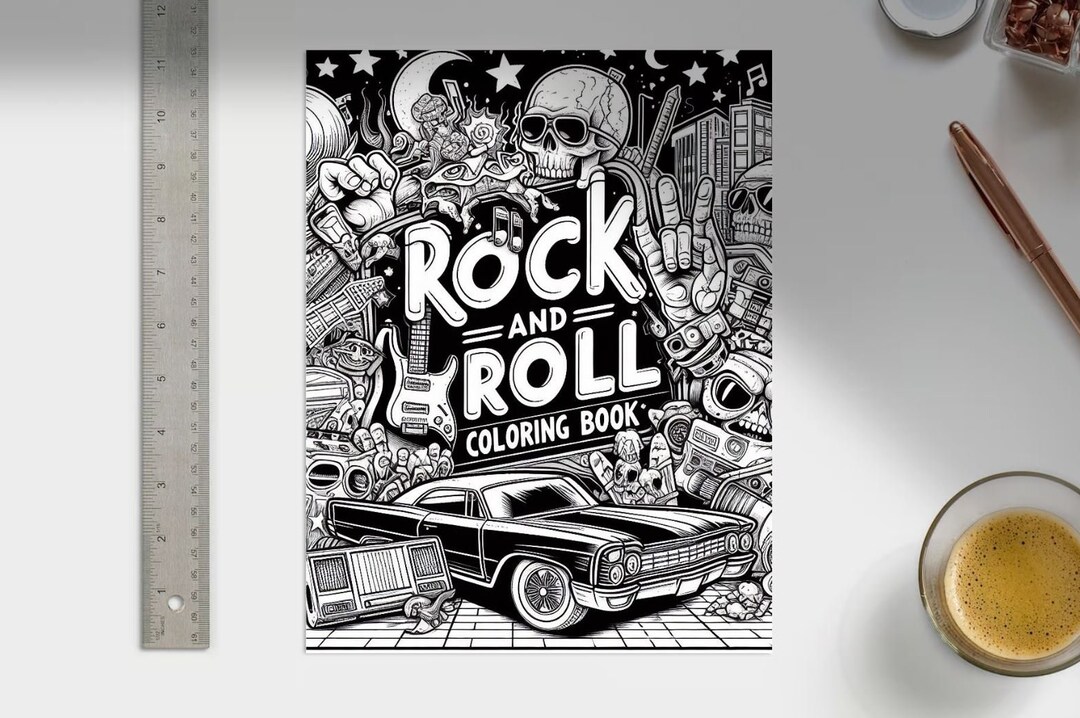 Rock N' Roll Coloring Book - Etsy