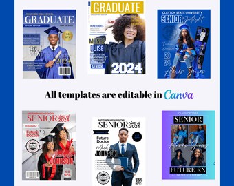 Graduation Magazine Cover Template; Graduation Template; Graduation Magazine Cover; Editable Canva Design; Canva Template; Graduation Season