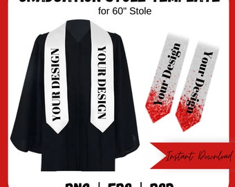 Grad Stole Template, Glitter Stole Template, 60 inch Stole Template, Blank Stole Template, Stole Template PNG, SVG, DIY Graduation Stole