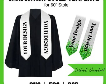 Grad Stole Template, Glitter Stole Template, 60 inch Stole Template, Blank Stole Template, Stole Template PNG, SVG, DIY Graduation Stole