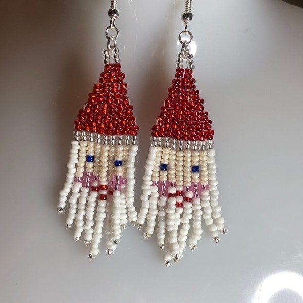 Santa Seed Bead Earrings
