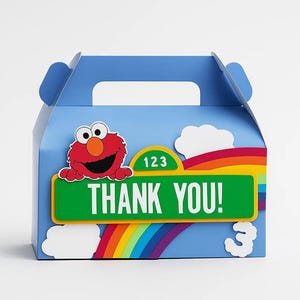 Elmo 3D Birthday Favor Box | Handmade Gift Box for Kids Parties | Sesame Street Party Decorations