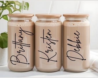 Personalized Frosted Glass With Name, Bridesmaid Proposal Gifts