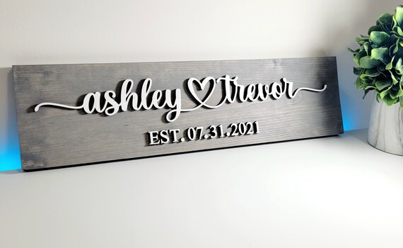 Personalized Couple Names Sign Heart Name Wood Sign Wedding - Etsy