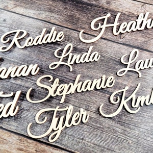 Wedding Place Card, Laser Cut names, Custom Name Wood, Wedding Place Names, Table Name Cards. Wood Place Card, Wedding Name Cards