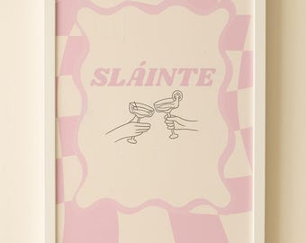 Sláinte Irish Blessing Art Print: Feminine Home Decor (Digital Download)