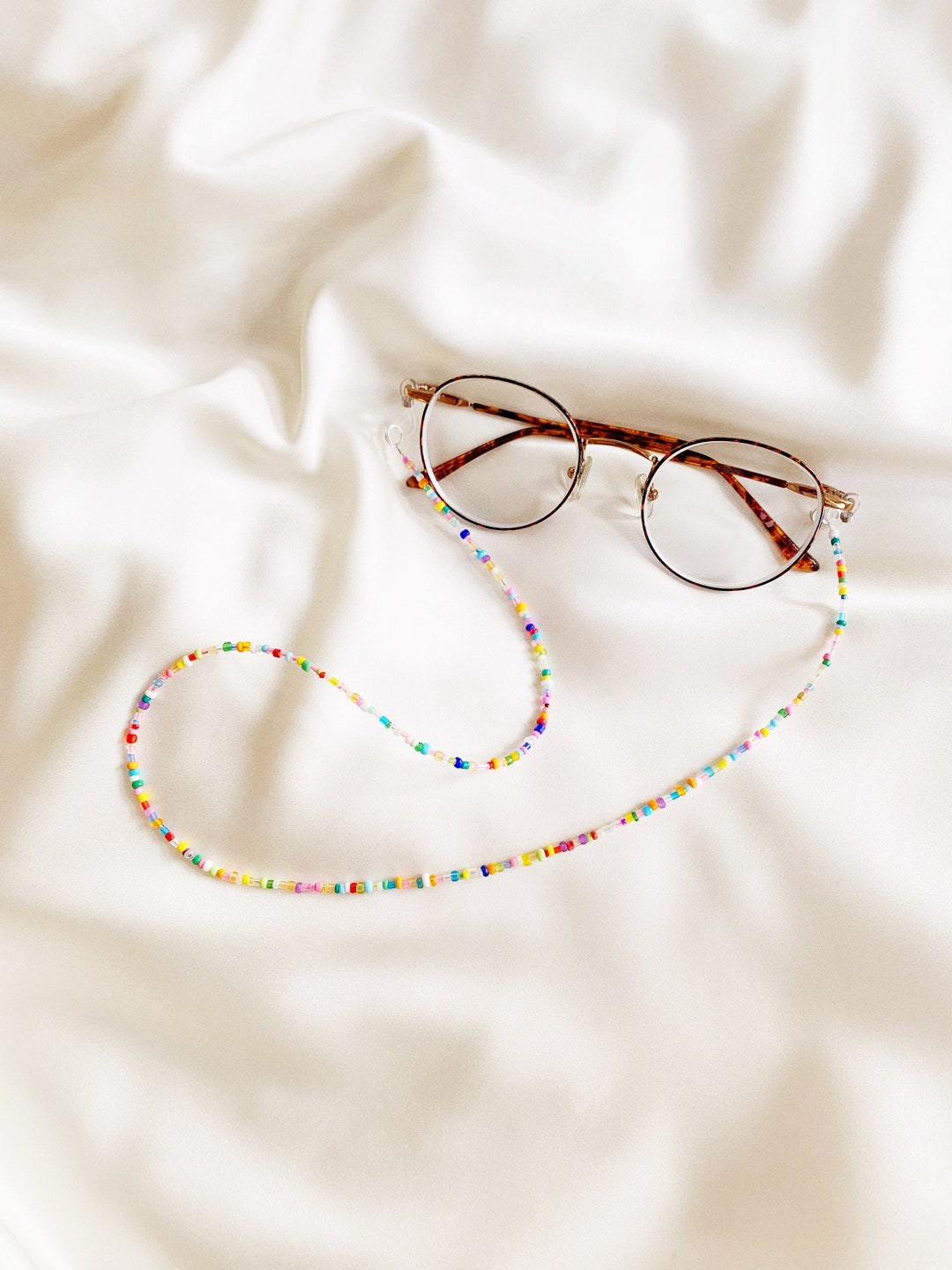 Glasses/sunglasses Chain With Mixed Multicolour Glass Beads - Etsy UK