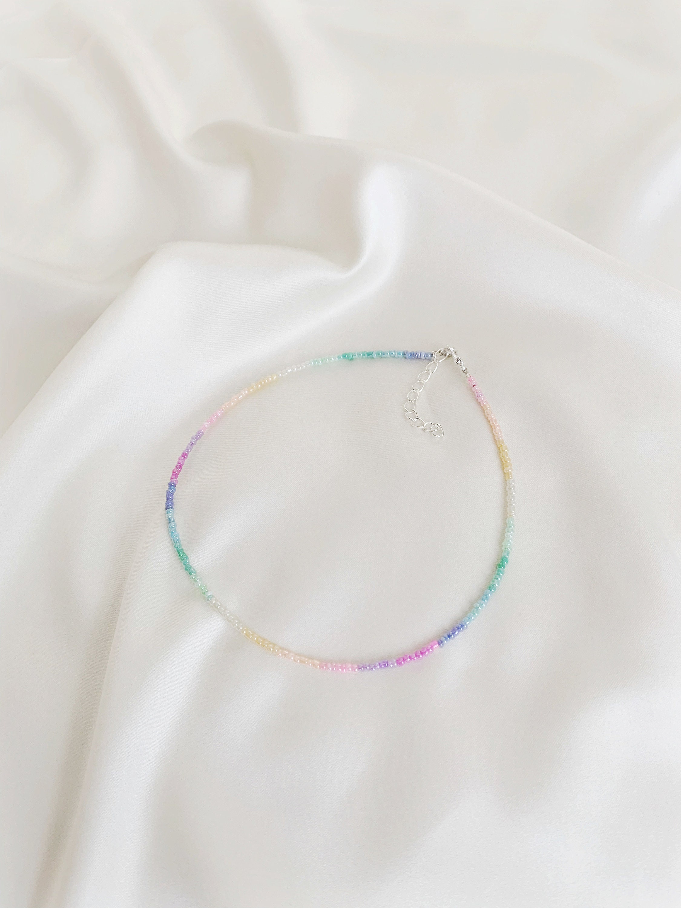 Ombre pastel gradient seed bead necklace / bracelet / anklet