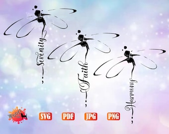 Harmony, Faith, Serenity, Dragonfly, Mental Health, Semi Colon, Ink, Inspiration, Silhouette, Cricut, SVG, make t-shirts, mugs, hats