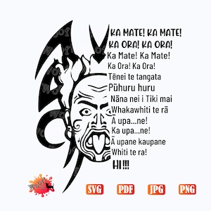 Ka mate Haka, Māori, guerrier, Nouvelle-Zélande, Nouvelle-Zélande, Silhouette SVG, Cricut, frère, Tiki, fichier numérique, fichier vinyle découpé, sublimation
