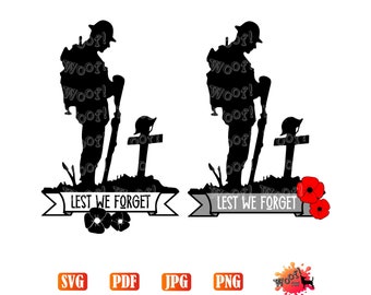 ANZAC Soldier Veteran Last Post Lest We Forget New Zealand Indigenous Maori Aboriginal Digger Silhouette Cricut SVG Digital Download