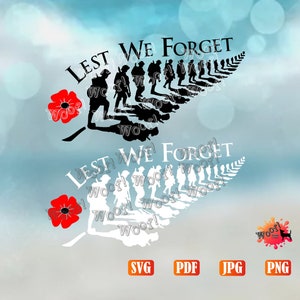 ANZAC, Soldier, Veteran, New Zealand, Kiwi, Maori, Remembrance Day, Army, Lest We Forget, Digger, Silver Fern Silhouette Cricut, SVG image 1