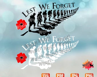 ANZAC, Soldier, Veteran, New Zealand, Kiwi, Maori, Remembrance Day, Army, Lest We Forget, Digger, Silver Fern Silhouette Cricut, SVG