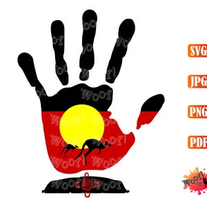 Aborigines Indianer Ureinwohner Andalusien-Insulaner Weihnachtsinsel Uluru Australien Flagge SVG Vinyl-Schnittdatei Silhouette, Cricut