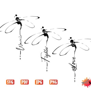 Depression, Suicide, Dragonfly, Mental Health, Semi Colon, Warrior, Fighter, Love, Ink, Compassion, Vinyl Cut File, Silhouette, Cricut, SVG