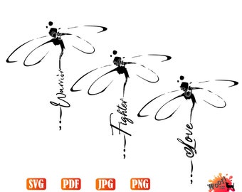 Depression, Suicide, Dragonfly, Mental Health, Semi Colon, Warrior, Fighter, Love, Ink, Compassion, Vinyl Cut File, Silhouette, Cricut, SVG