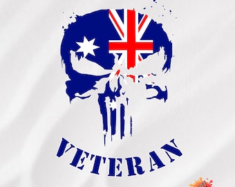 VETERAN Navy Army Airforce, Australia, Flag, Skull, Sailor, Soldier, SAS, Airman, Patriot, Vietnam, Afghanistan, Iraq, Silhouette Cricut SVG