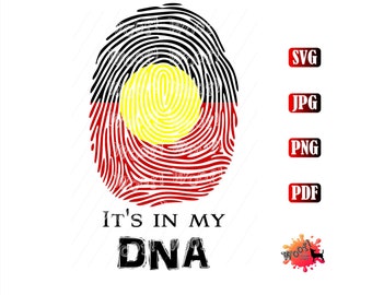 DNA First Nation Indigenous Torres Strait Islander Aboriginal Thursday Island Australia Flag Finger Print SVG Silhouette, Cricut