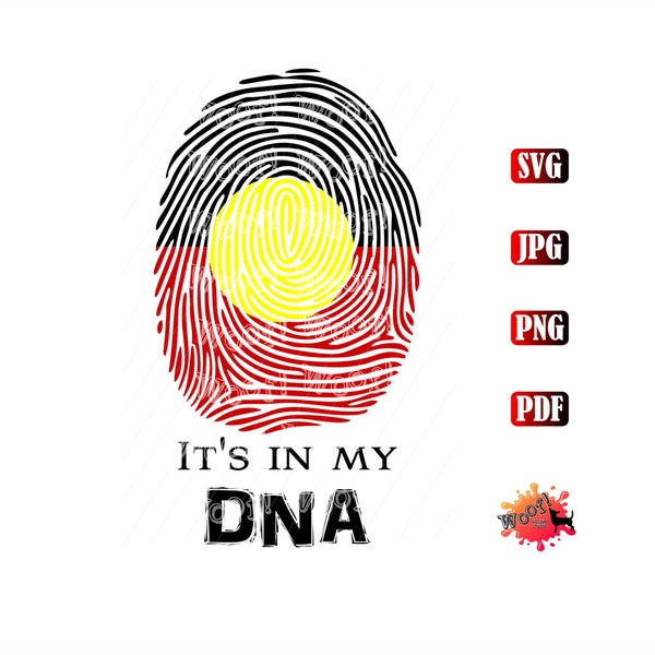 DNA First Nation Indigenous Torres Strait Islander Aboriginal Thursday Island Australia Flag Finger Print SVG Silhouette, Cricut