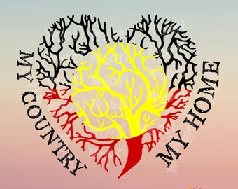 Heart Tree First Nation Indigenous Torres Strait Islander Aboriginal Thursday Island Australia Home Country Flag SVG Silhouette, Cricut