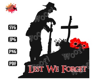 ANZAC Soldier Veteran Poppy Australia Aboriginal First Nation New Zealand Maori Remembrance Day Army Lest We Forget Silhouette Cricut SVG