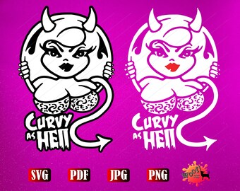 Woman Girl Curvy Lips Glamorous Sexy Pin-Up Devil Naughty Vinyl Cut File, Silhouette, Cricut, Vector, SVG, Graphic, Sublimation, Clipart