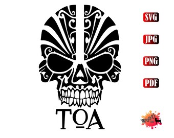 TOA, Māori Warrior, NZ New Zealand, SVG Silhouette, Cricut, Brother, Skull, Vinyl Cut File, Digital Download