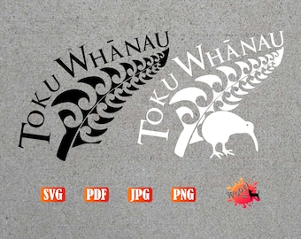 Maori TOKU WHANAU SVG, Family, Tribal, Silver Fern, Kiwi, New Zealand, png, jpg, digital, Vinyl Cut File, Vector, Silhouette, Cricut