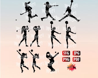 Womens Ball Sports Cricket Volleyball Netball Basketball Golf Hockey Baseball SVG Png Jpg Pdf Silhouette Cricut Vinyl Cut File Graphic Logo