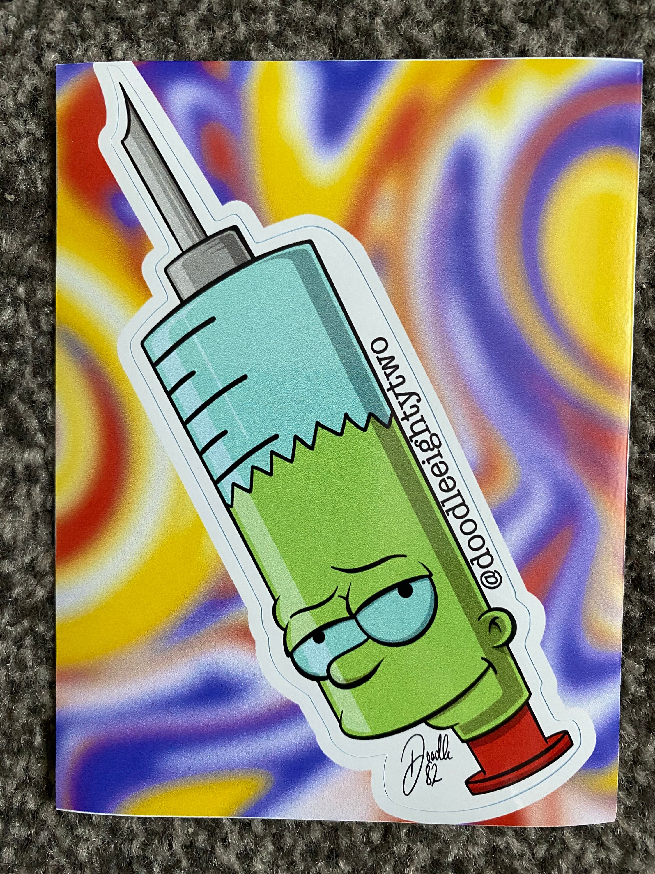 Bart Simpson Covid Vaccine Sticker | Etsy