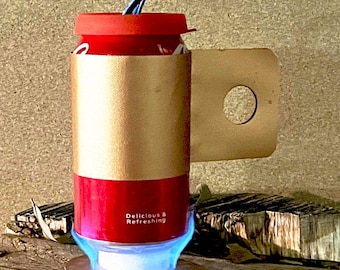 Soda Can Backpacker Stone-Stove with Flame Snuffer, Multi-fuel.