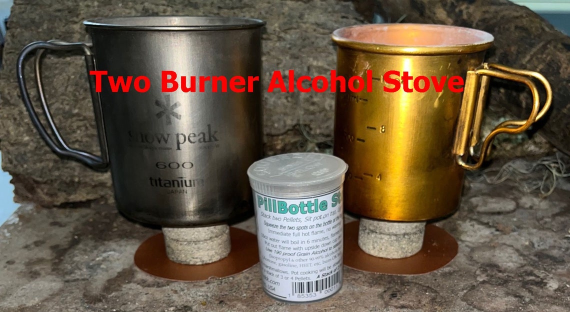 Pillbottle Twoburner Multifuel Alcohol Stove Small Light Etsy UK