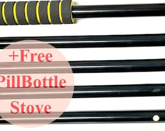 70" BigStik & FREE PillBottle Stove - No-Fail Trekking Pole / Staff  / Shelter Pole / Water Pipe