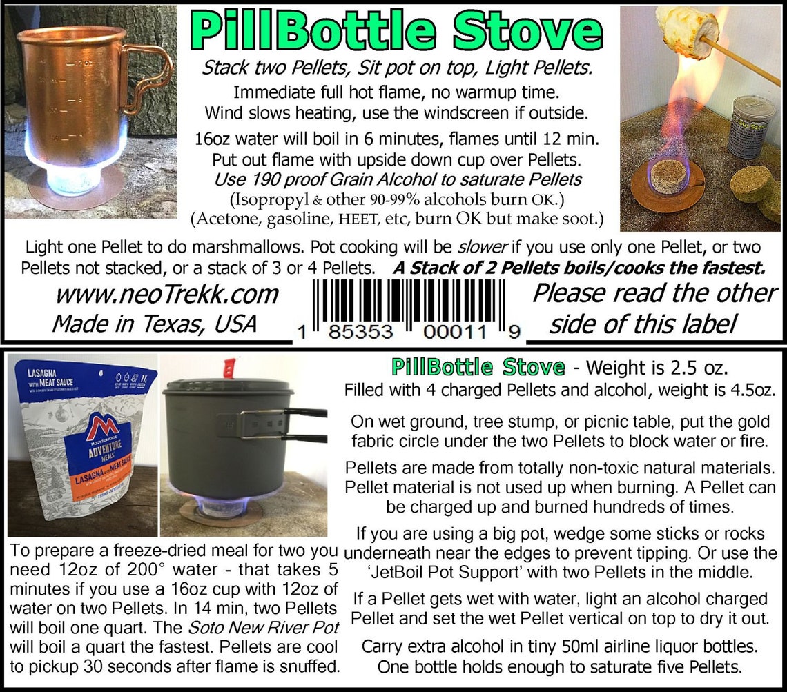 Pillbottle Twoburner Multifuel Alcohol Stove Small Light Etsy