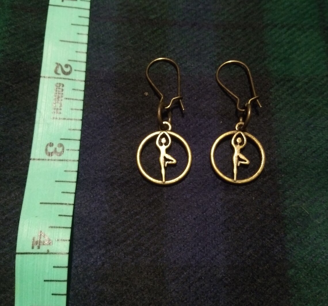 Brass Yoga Pose Earrings Etsy