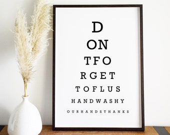 Funny Eye Test, Bathroom Vision Test, Bathroom Riddle, Toilet Print, Toilet Fun, Bathroom Sign, Printable Wall Art, Funny Bathroom Poster