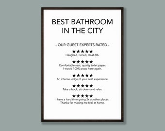 Best Bathroom In The City, Bathroom Print, Toilet Print, Fun, Bathroom Sign, Printable Wall Art, Funny Poster, Wall Decor, Toilet Review