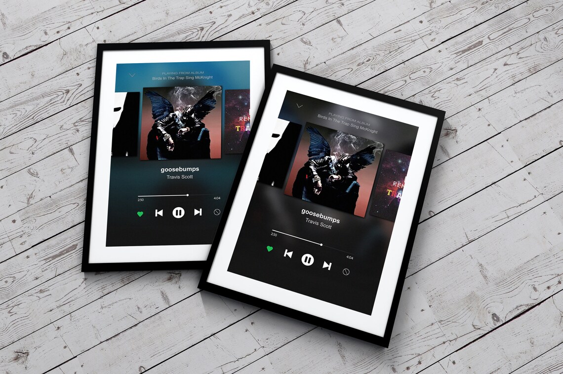 Travis Scott Goosebumps Custom Spotify Posters Singles Etsy