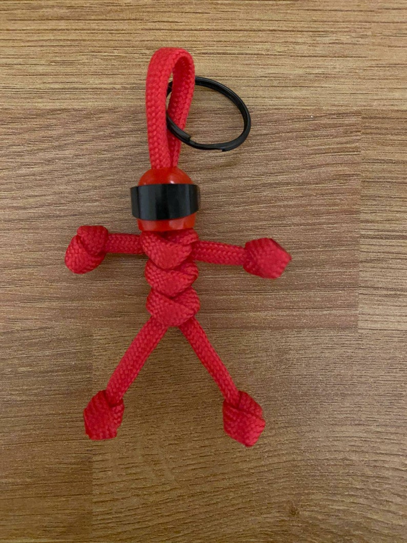 Paracord ferrari F1 colours mini character keyring.