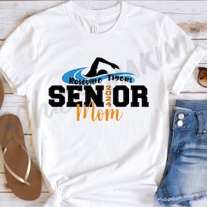 RHS Tiger Swim Senior 2024 Mom/Dad T-Shirt, Senior Swim, Proud Parent, Roseville High School