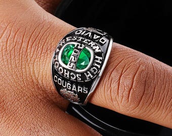 Customized Sterling Silver or 10 KT Gold Men's Class Ring –  Royal Collection - Mementos Jewelry