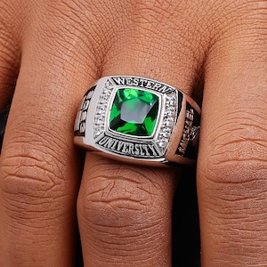 Customized Sterling Silver or 10KT Gold Men’s High School and College Class Ring – Deluxe Collection – Fully Personalized - Mementos Jewelry