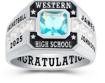 Customized Sterling Silver or 10 KT Gold Men's High School and