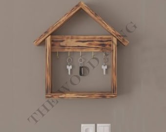 Porte-clés, Porte-clés, Fait à la main, Porte-clés, Porte-clés en bois, Cintre mural, Organisateur de clés, Porte-clés maison, Bois naturel, Cadeau à la maison