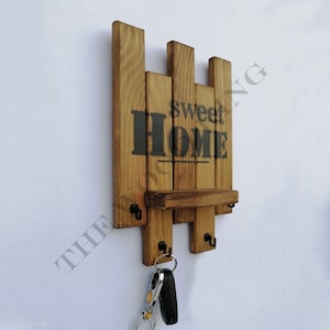 Wooden Keychain, Key Holder, Modern Entryway Decor, Wooden Key Hanger, Wall Key Hanger, Key Organizer,Key Holder Wall Mount,House Keychain
